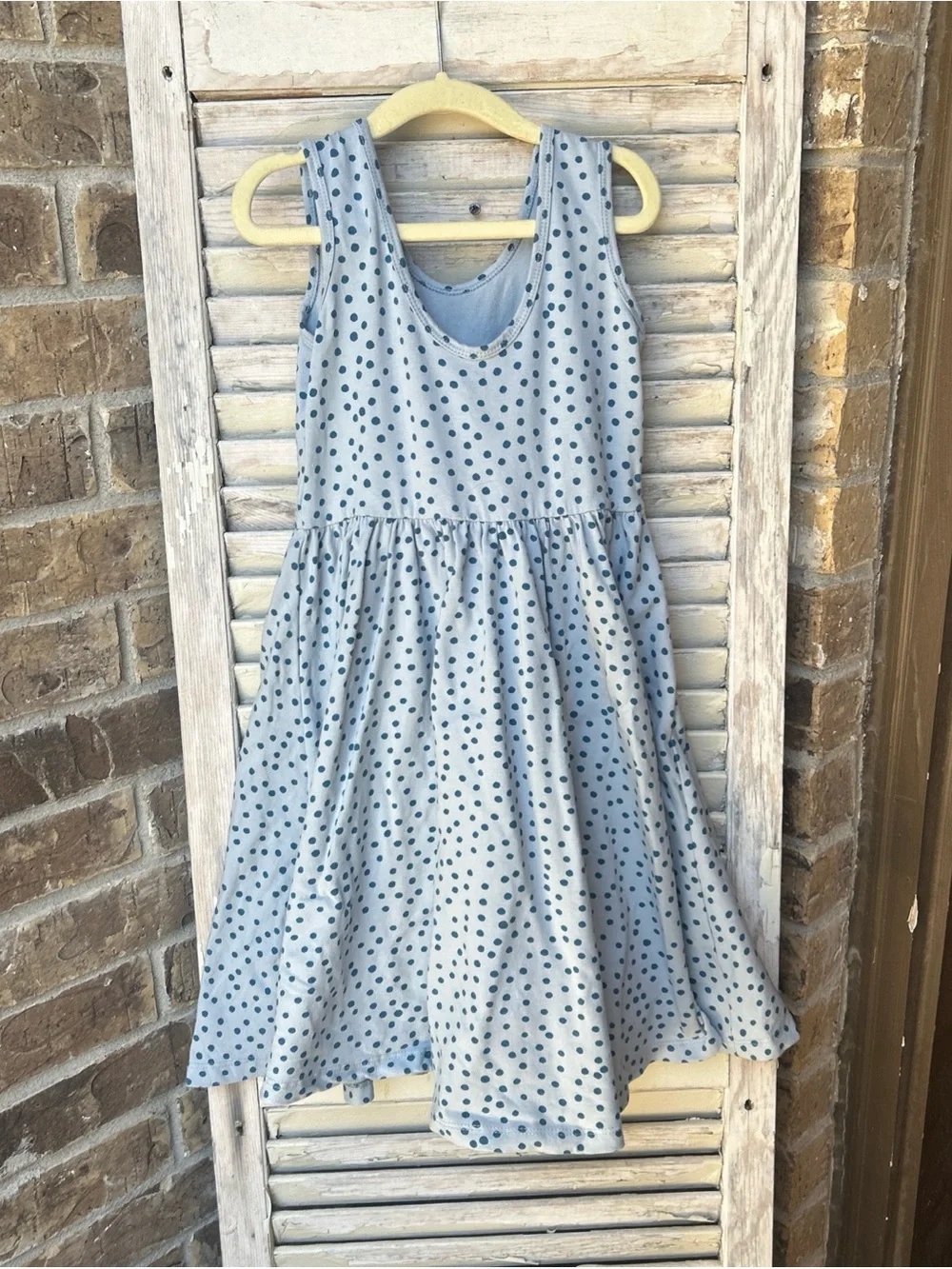 Alice + Ames Sly Blue Polka Dot Tank Ballet Dress Size 7 excellent used conditio